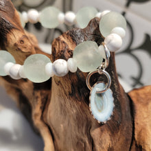 Load image into Gallery viewer, Soft sea green glass and  howlite bracelet
