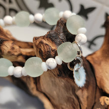 Load image into Gallery viewer, Soft sea green glass and  howlite bracelet
