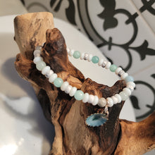 Load image into Gallery viewer, Delicate amazonite and howlight bracelet
