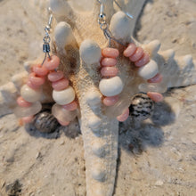 Load image into Gallery viewer, Pink zebra bead earrings
