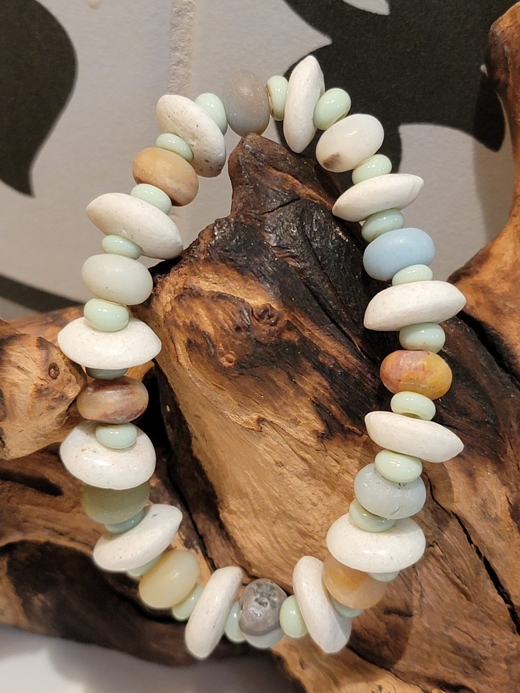 Amazonite  and white Ashanti Bracelet