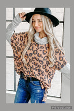 Load image into Gallery viewer, Leopard funnel neck top
