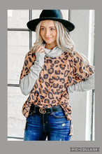 Load image into Gallery viewer, Leopard funnel neck top
